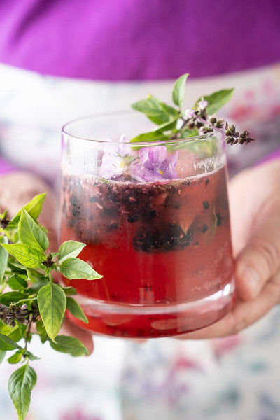 Blackberry bourbon smash.