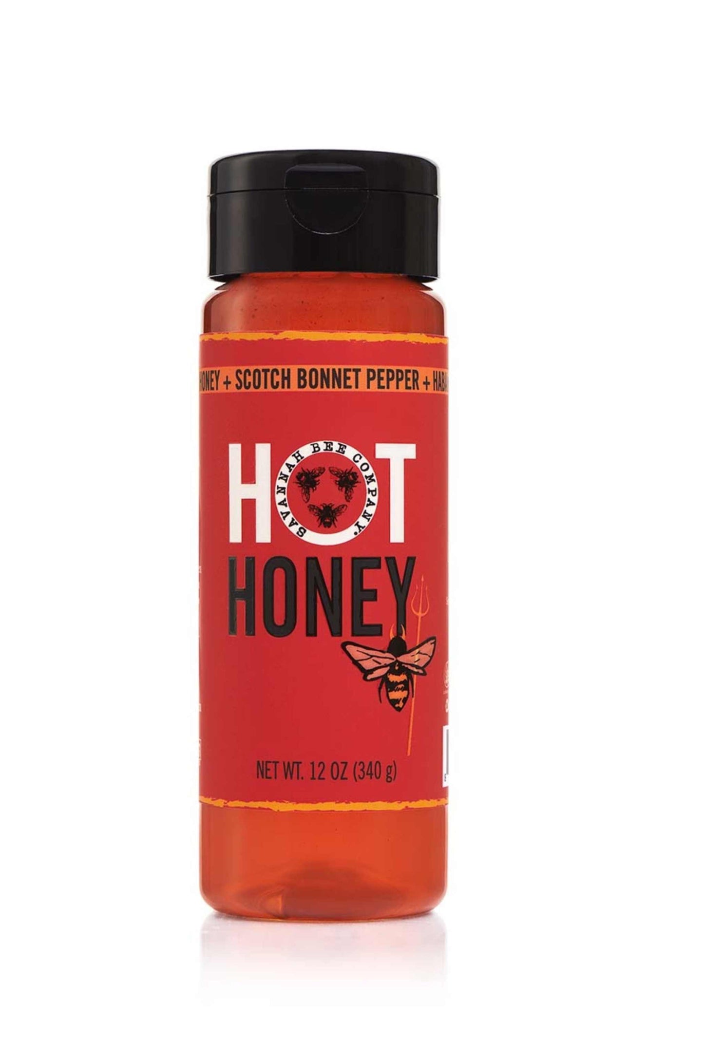WIldflower Honey, Scotch Bonnet Pepper and Habanero Pepper Hot Honey Squeeze Bottle 12 oz. 