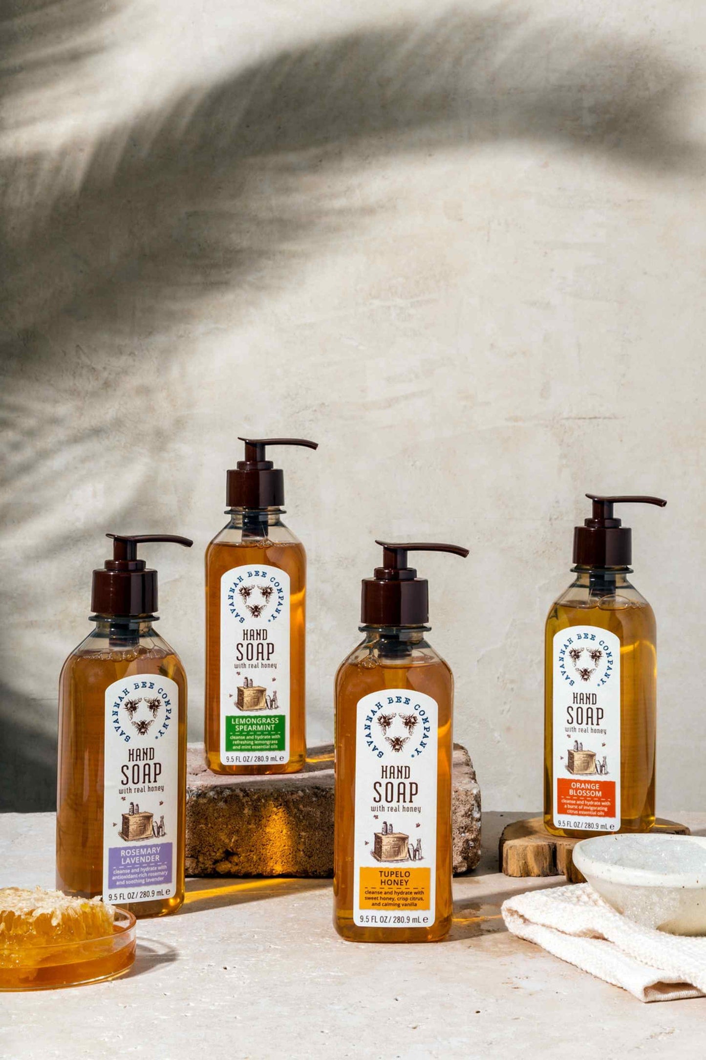 Rosemary Lavender, Tupelo Honey, Lemongrass Spearmint and Orange Blossom hand soap 9.5 fl oz.