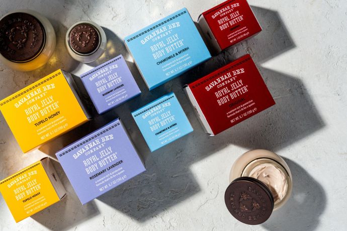 All Savannah Bee Company Royal Jelly Body Butter in tupelo, rosemary,chamoile and orginal scents.