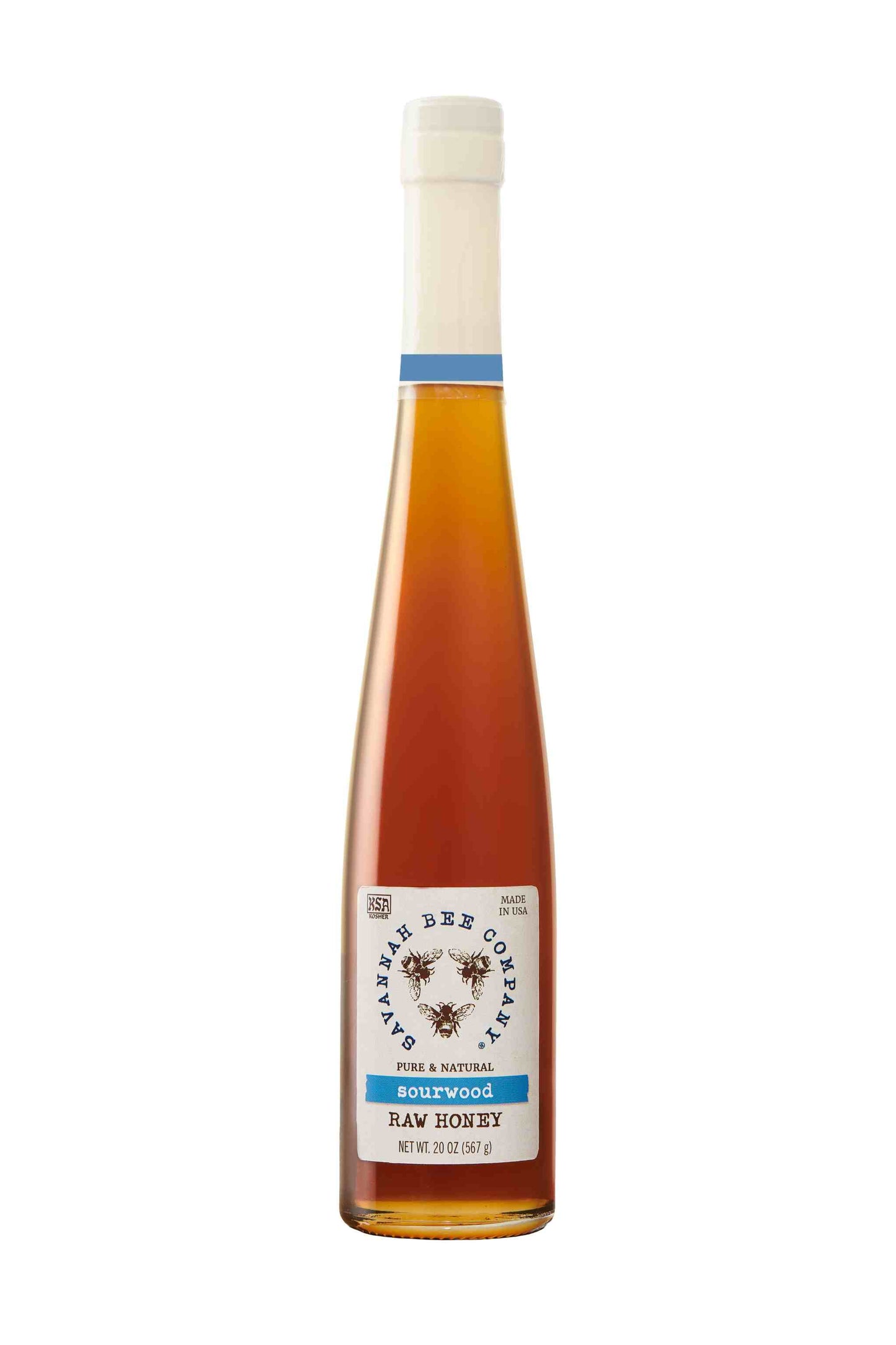 Pure & Natural Sourwood Raw Honey 24 oz. flute