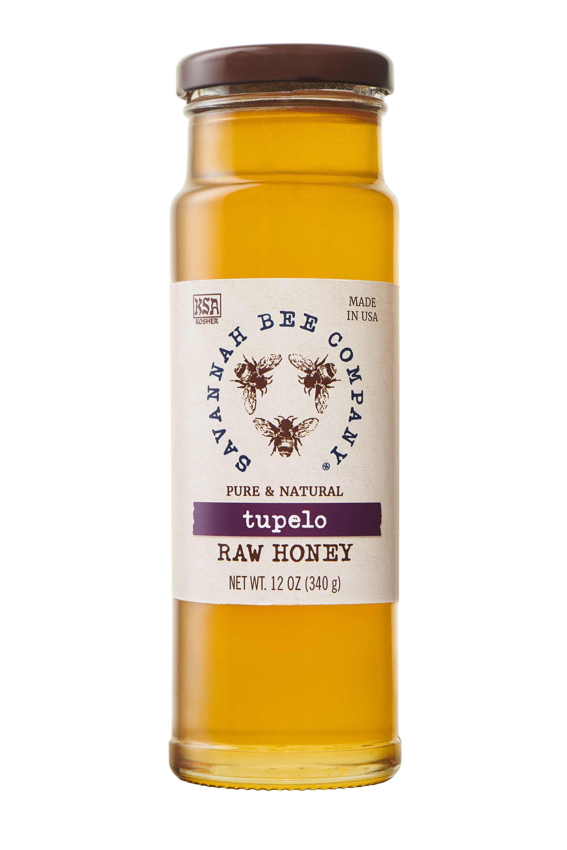 Pure & Natural Tupelo Raw Honey 12 oz. tower