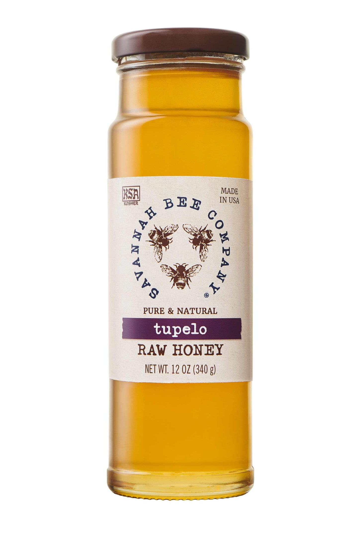 Pure & Natural Tupelo Raw Honey 12 oz. tower